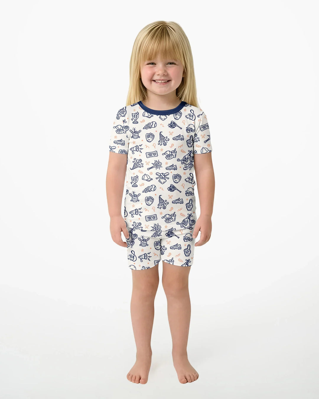 Ballpark Bash Bamboo Two Piece Short Sleeve Shorts Pajama Set