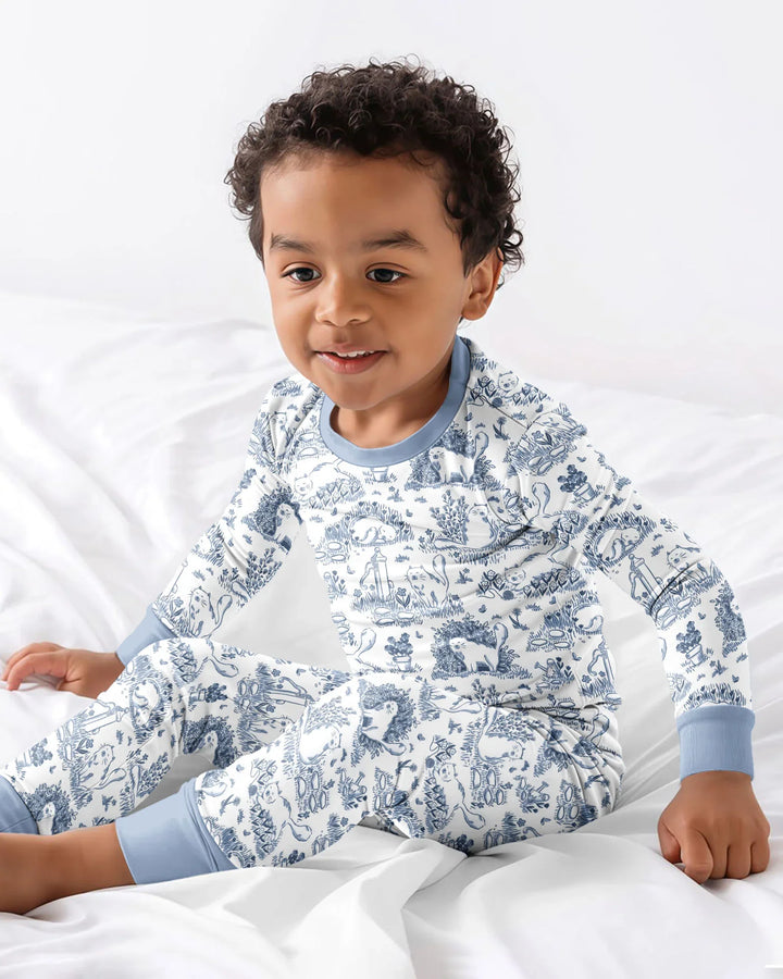 Toile Cats Bamboo Two Piece Long Sleeve Pajama Set