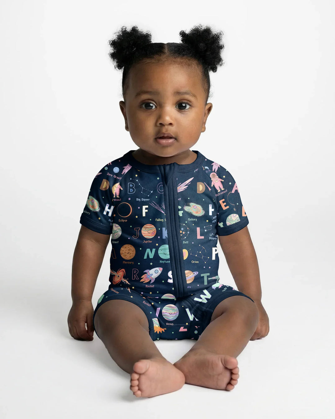 Space Alphabet Bamboo Shorty Zippy