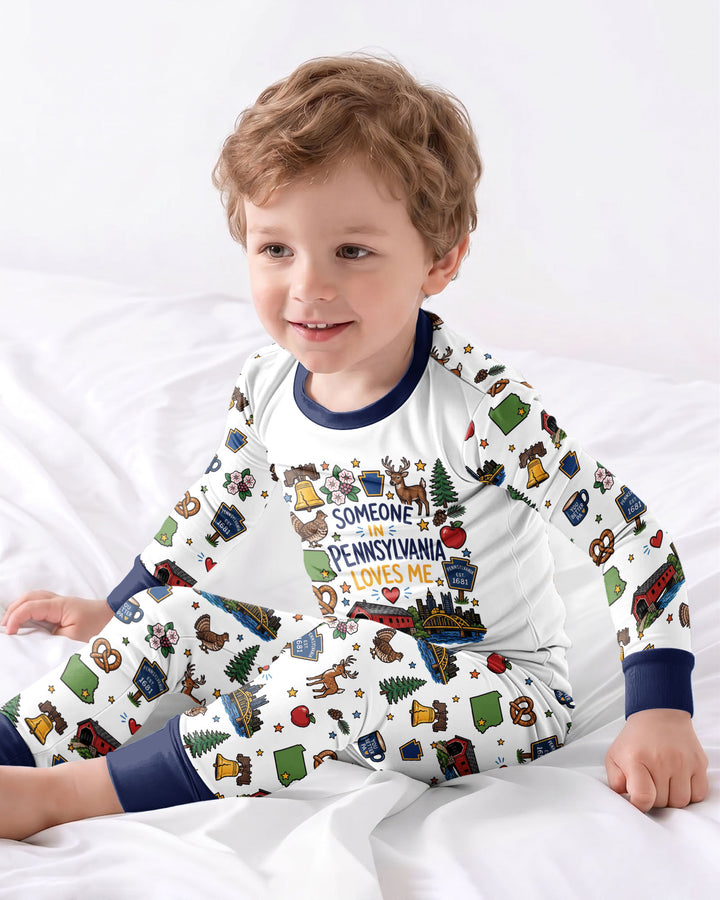 Someone in Pennsylvania Loves Me Bamboo Two Piece Long Sleeve Pajama Set