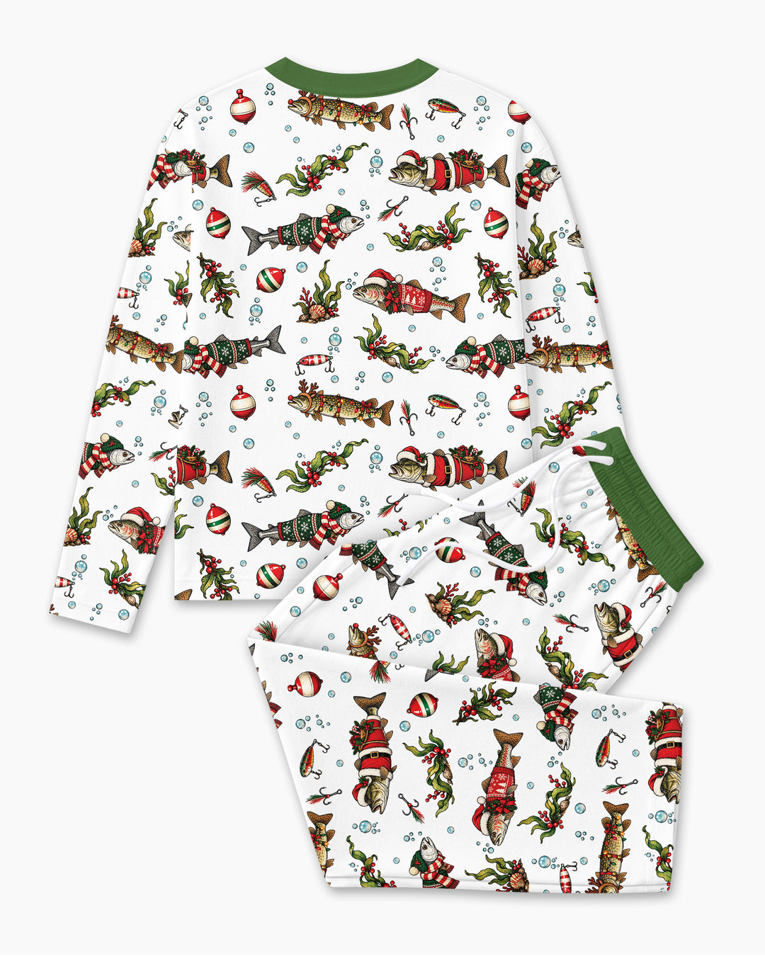 Christmas Trout Fishing Bamboo Men's Pajama Set