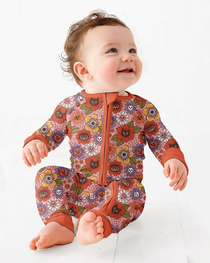70s Halloween Floral Bamboo Convertible Zippy