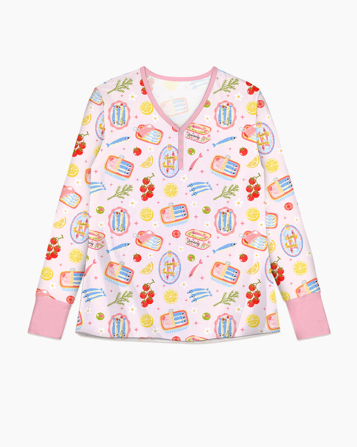 Preppy Sardines Bamboo Women Pajama Set