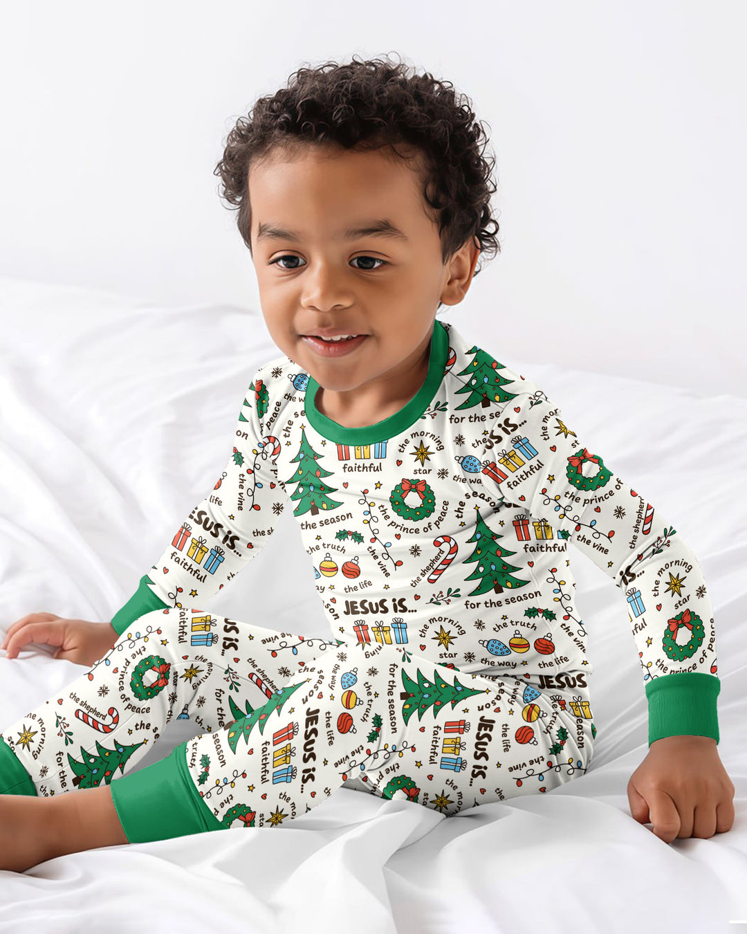 Christmas Jesus Is... Bamboo Two Piece Long Sleeve Pajama Set