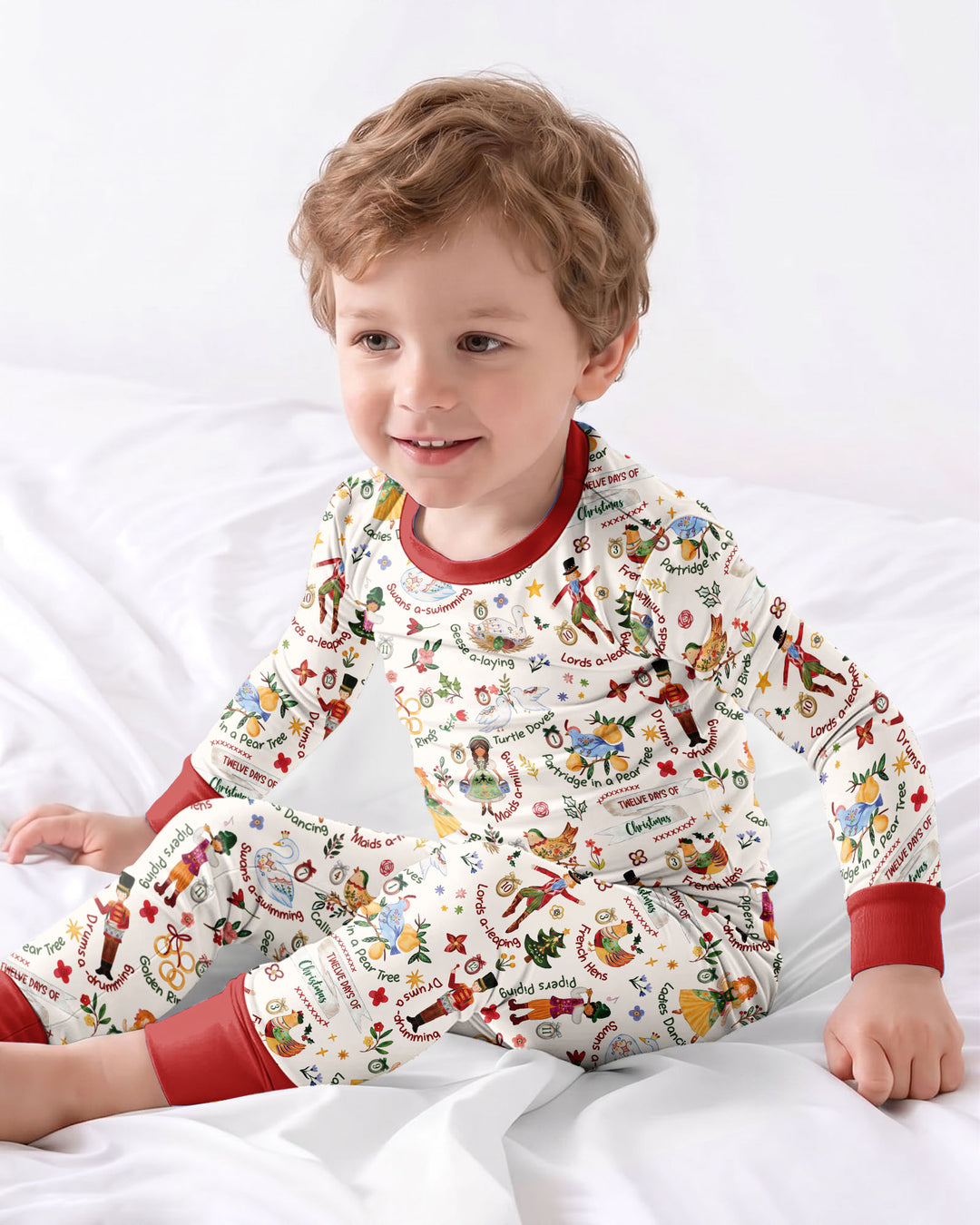 The 12 Days of Christmas Bamboo Two Piece Long Sleeve Pajama Set