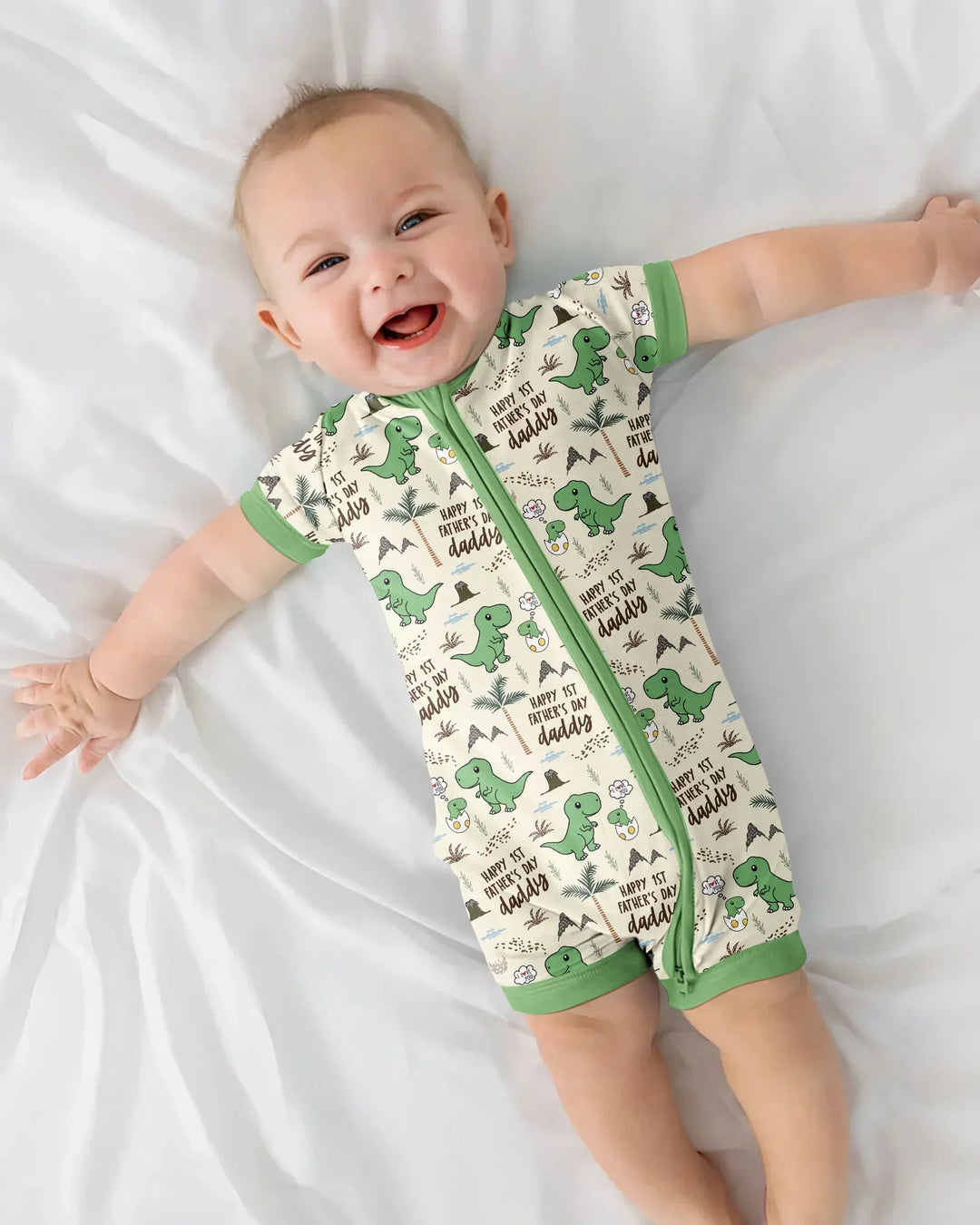 First Father's Day Daddysaurus Bamboo Shorty Zippy