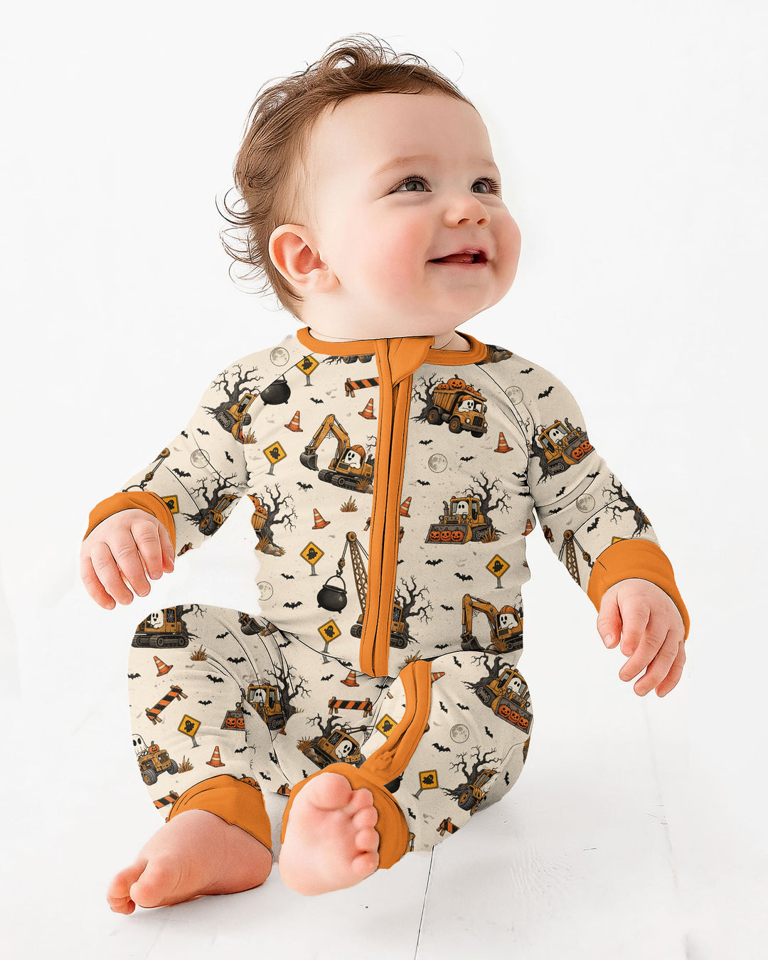 Halloween Construction Crew Ghost Bamboo Convertible Zippy