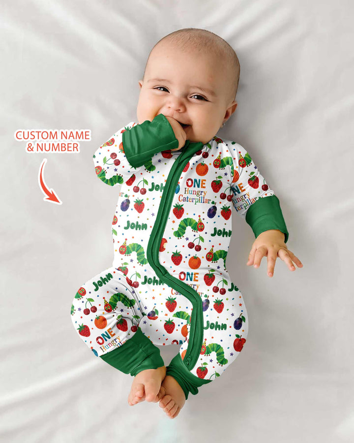 Custom Name And Age Hungry Caterpillar Bamboo Convertible Zippy