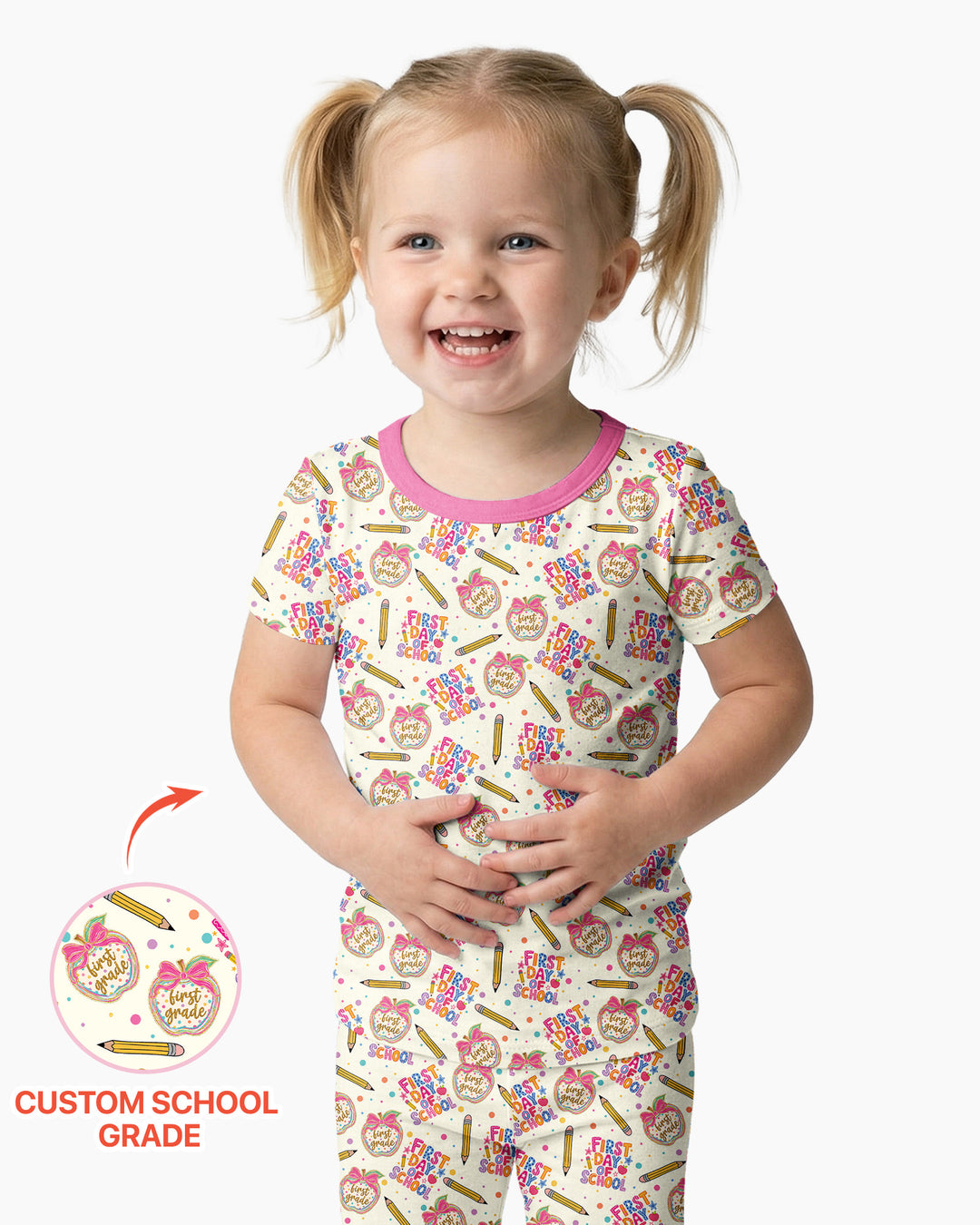 CUSTOM Template Bamboo Two Piece Short Sleeve Pyjamas Set