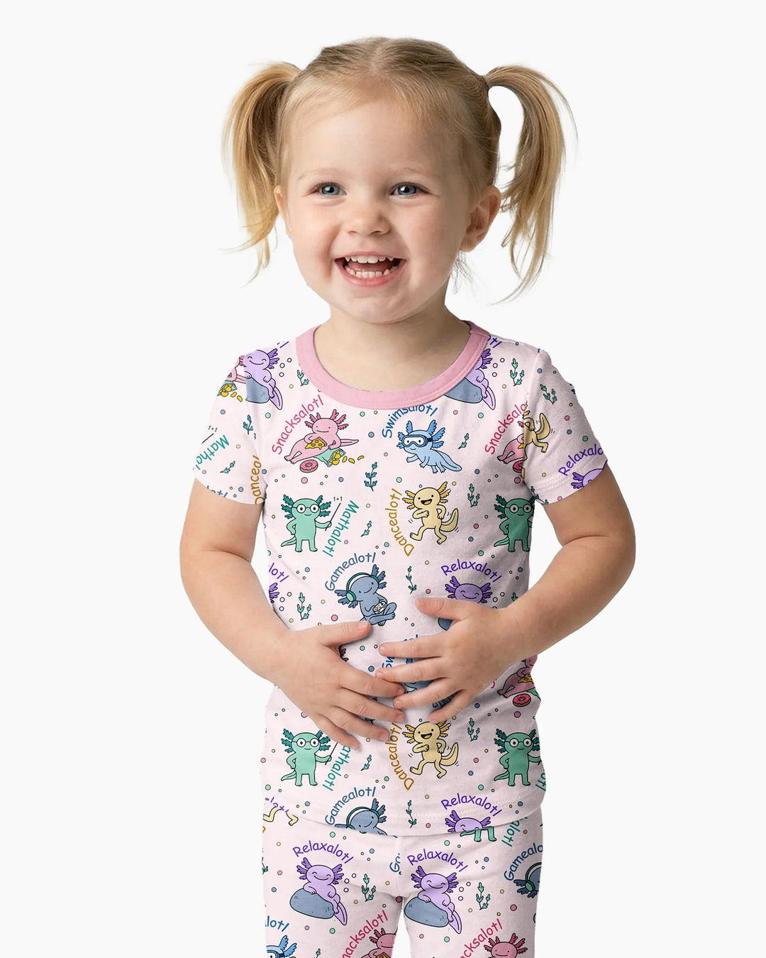 A Lotta Axolotls Bamboo Two Piece Short Sleeve Pajama Set