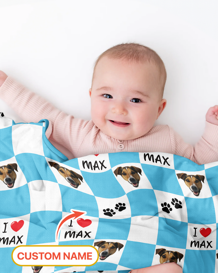 Custom Photo I Love My Best Friend Dog/Cat Bamboo Blanket