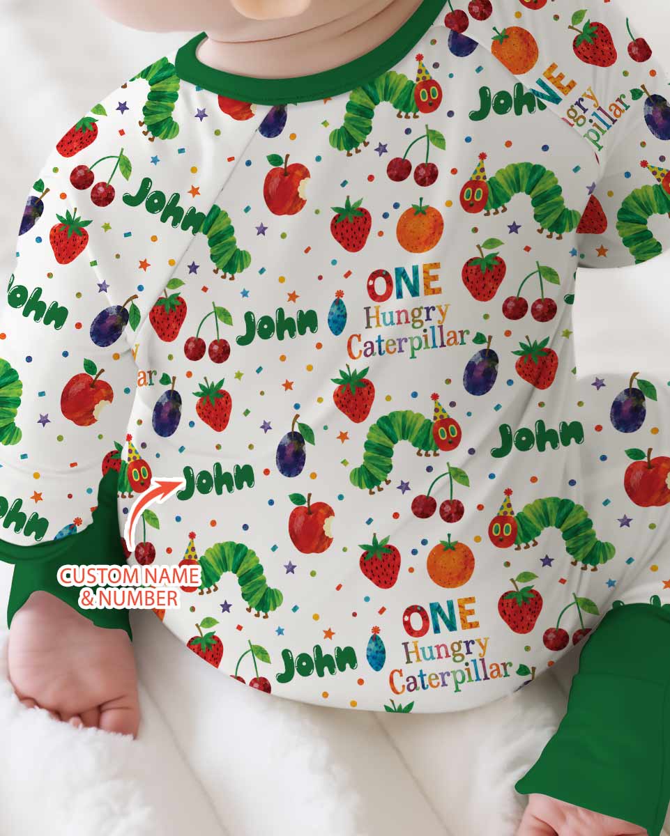 Custom Name And Age Hungry Caterpillar Bamboo Convertible Zippy
