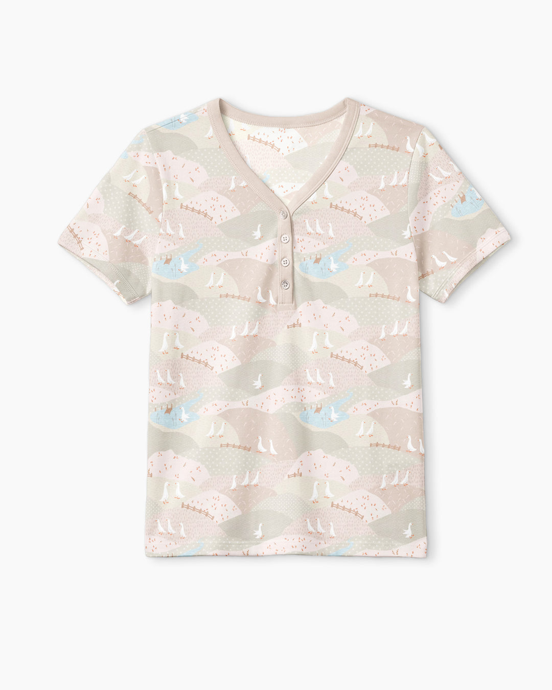 Wandering Geese Family Matching Bamboo Women Short Sleeve Short Pajama Set