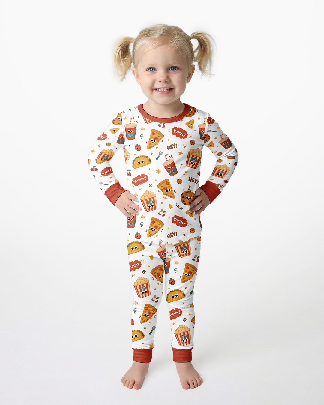 Happy Snack Bamboo Two Piece Long Sleeve Pajama Set