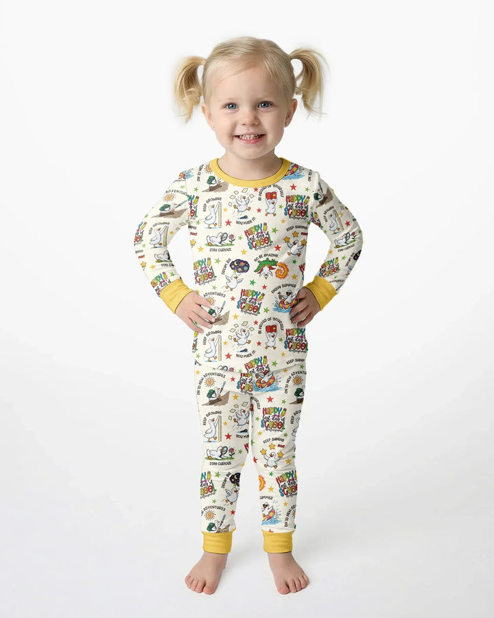 Silly Goose Happy Last Day of School Bamboo Two Piece Long Sleeve Pajama Set