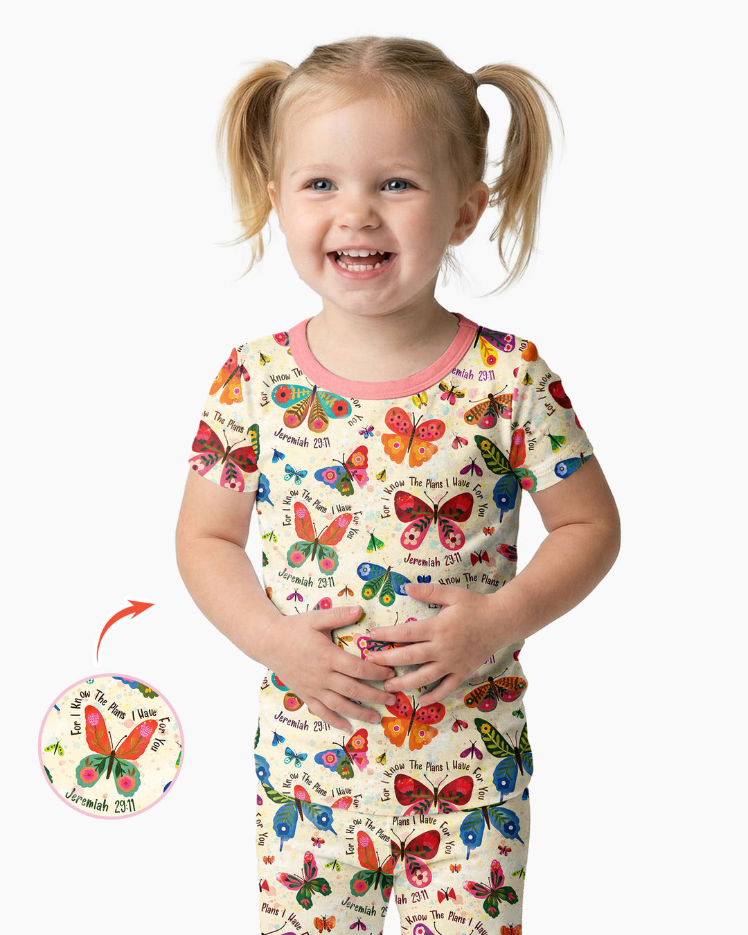 For I Know The Plans I Have For You Bamboo Two Piece Short Sleeve Pajama Set