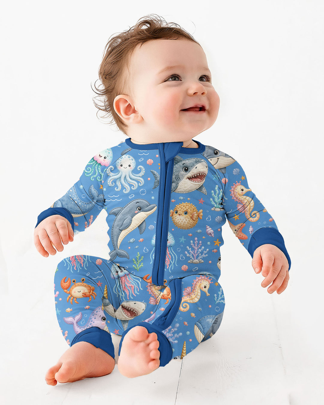 Cute Ocean Animals Bamboo Convertible Zippy