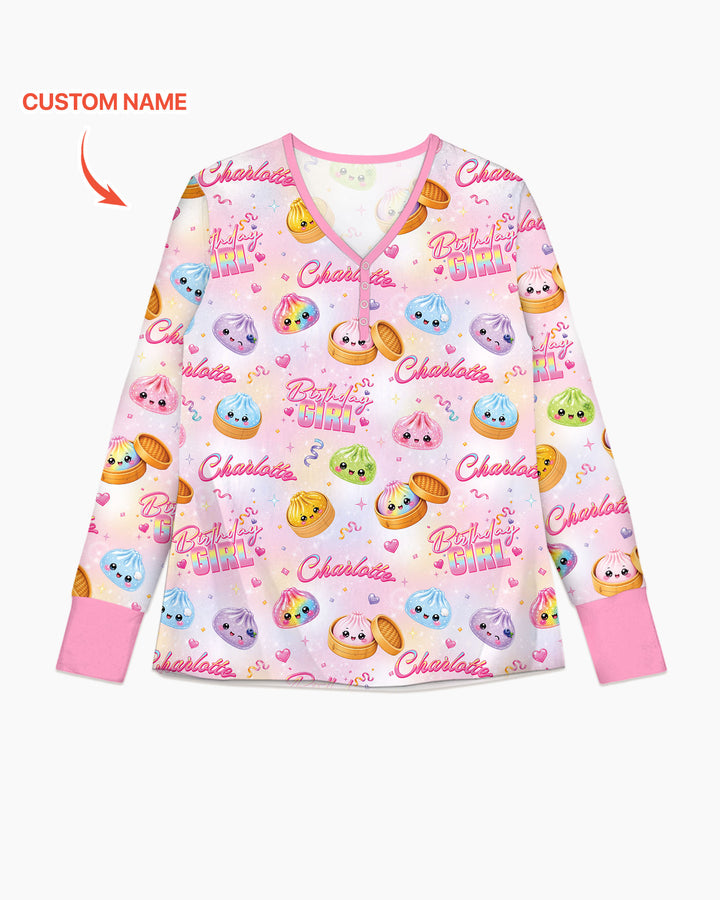 Birthday Girl Glitter Dumpling Bamboo Women Pajama Set