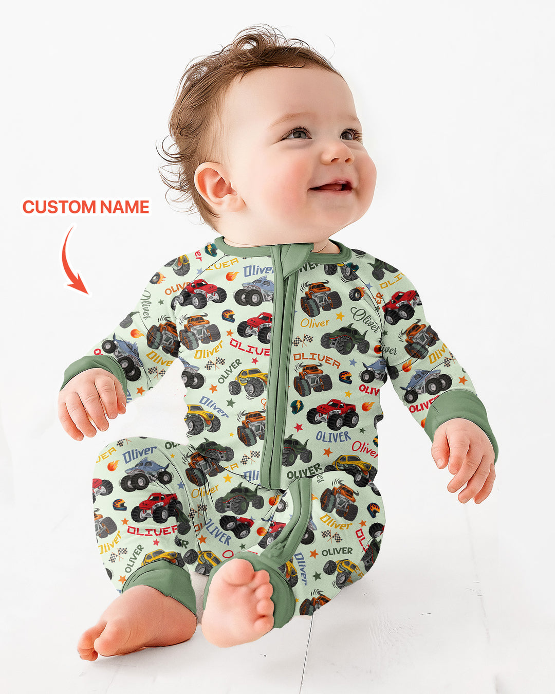Personalized Monster Truck Bamboo Convertible Zippy