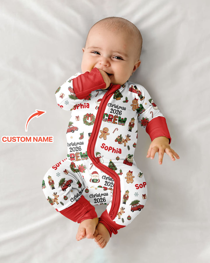 Custom Name Christmas 2026 Crew Bamboo Convertible Zippy