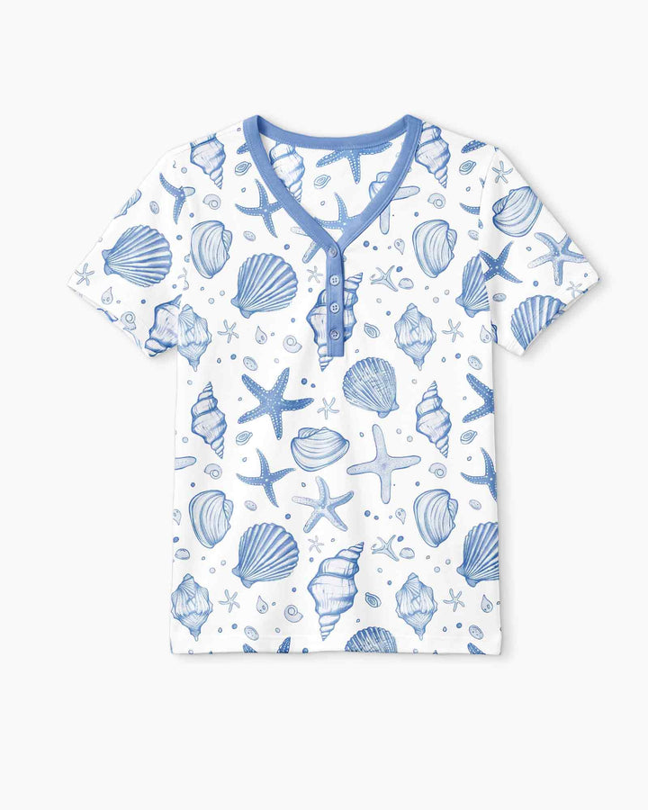 Coastal Charm Family Matching Bamboo Women Short Sleeve Short Pajama Set