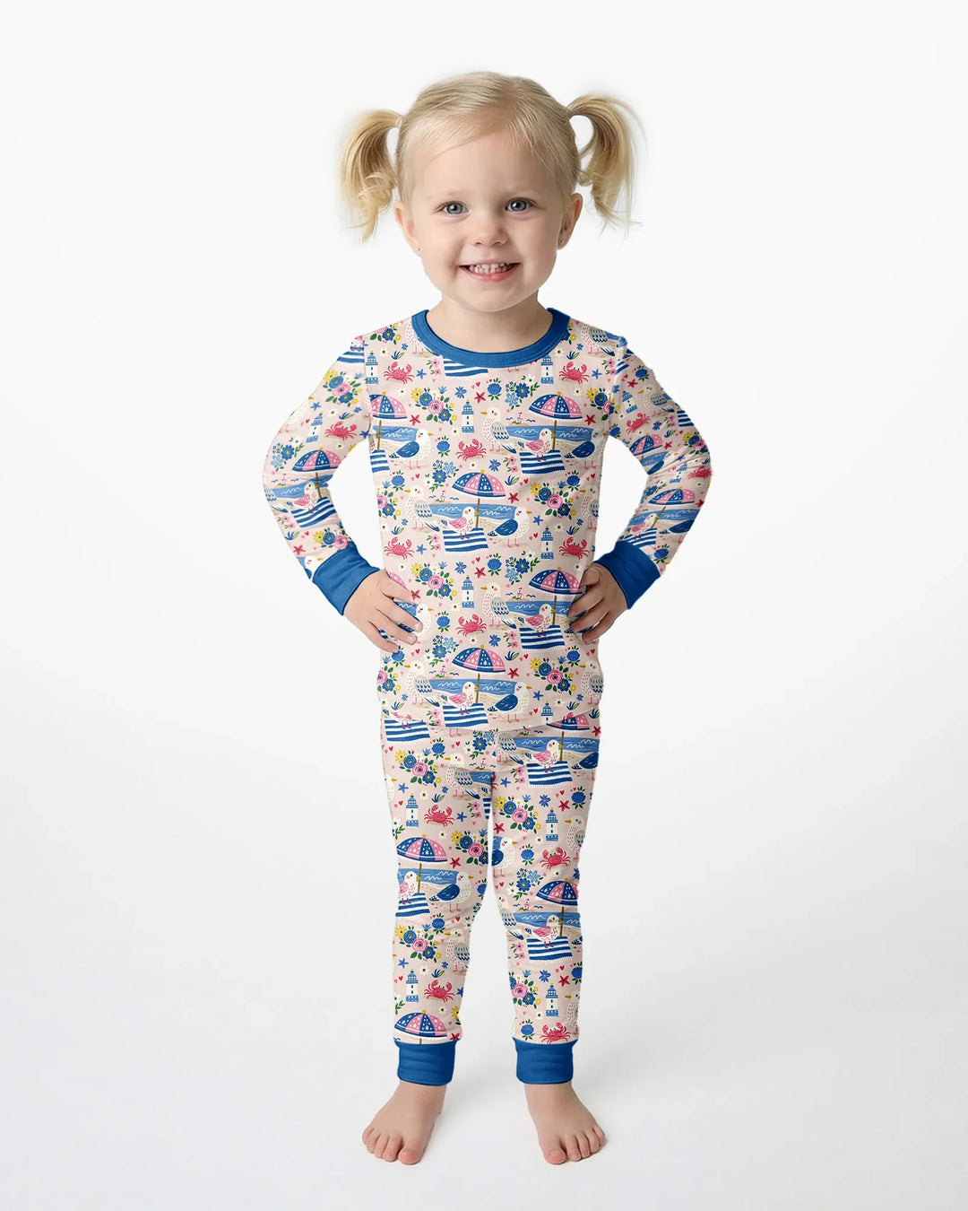 A Day At The Shore Bamboo Two Piece Long Sleeve Pajama Set