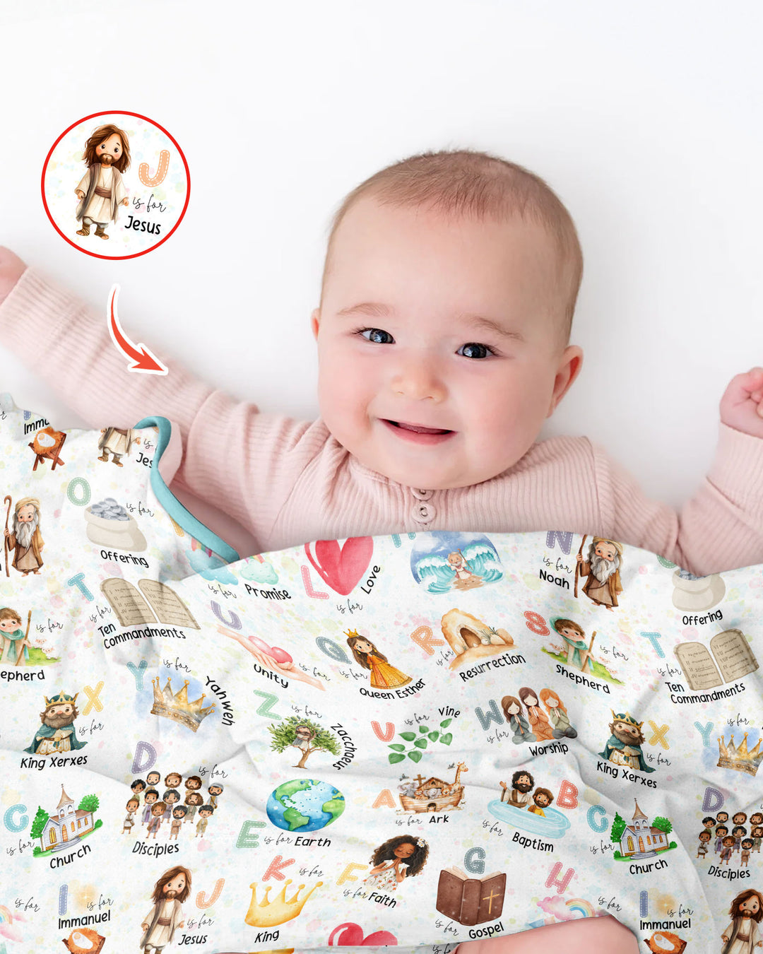 Bible ABC Alphabet Bamboo Blanket