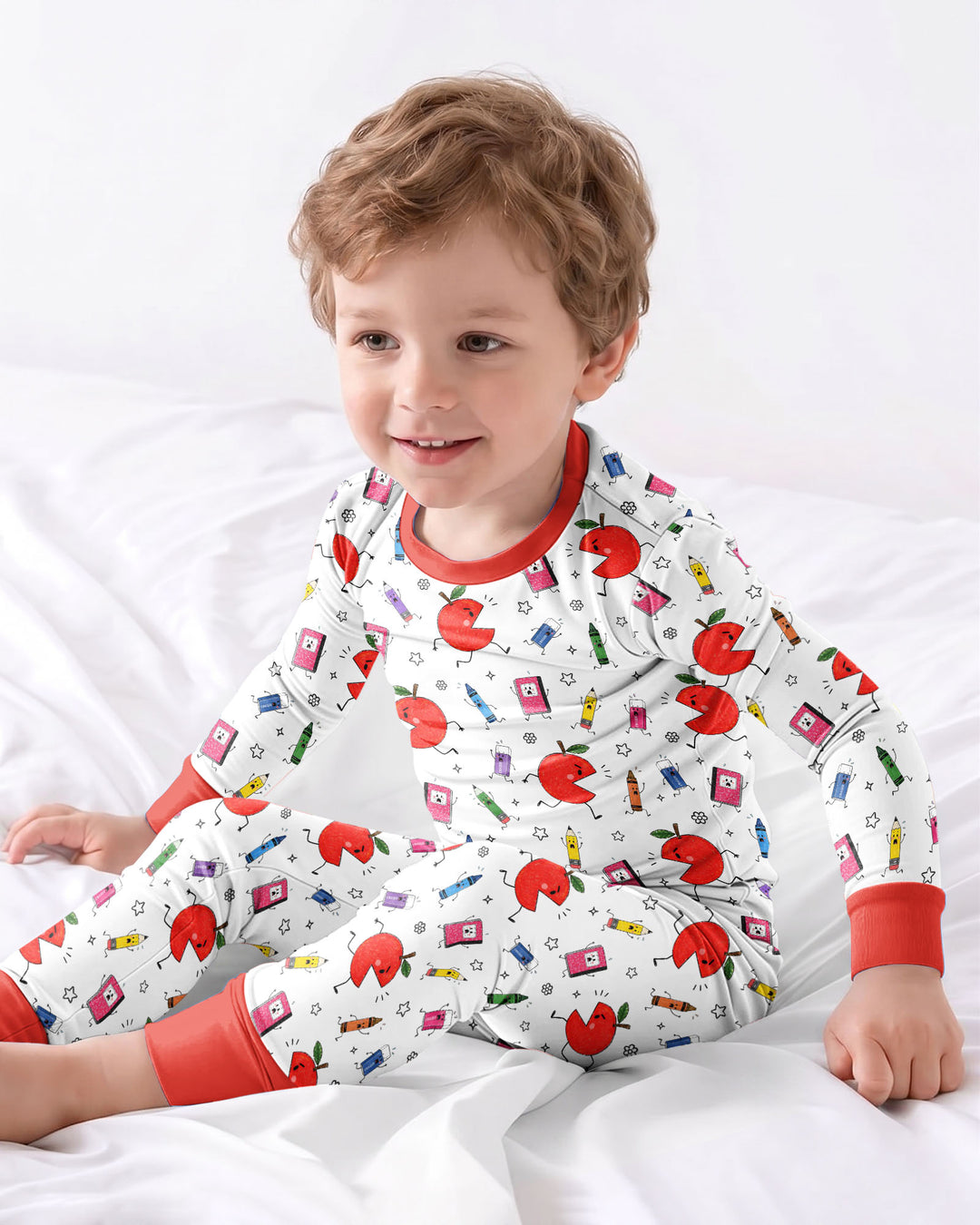 Back To School Chasing Bamboo Two Piece Long Sleeve Pajama Set