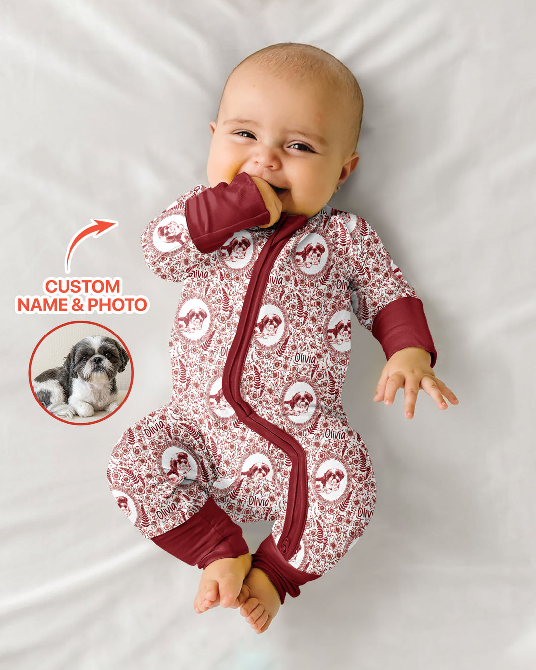 Custom Pet Photo Chinoiserie Garden Bamboo Convertible Zippy