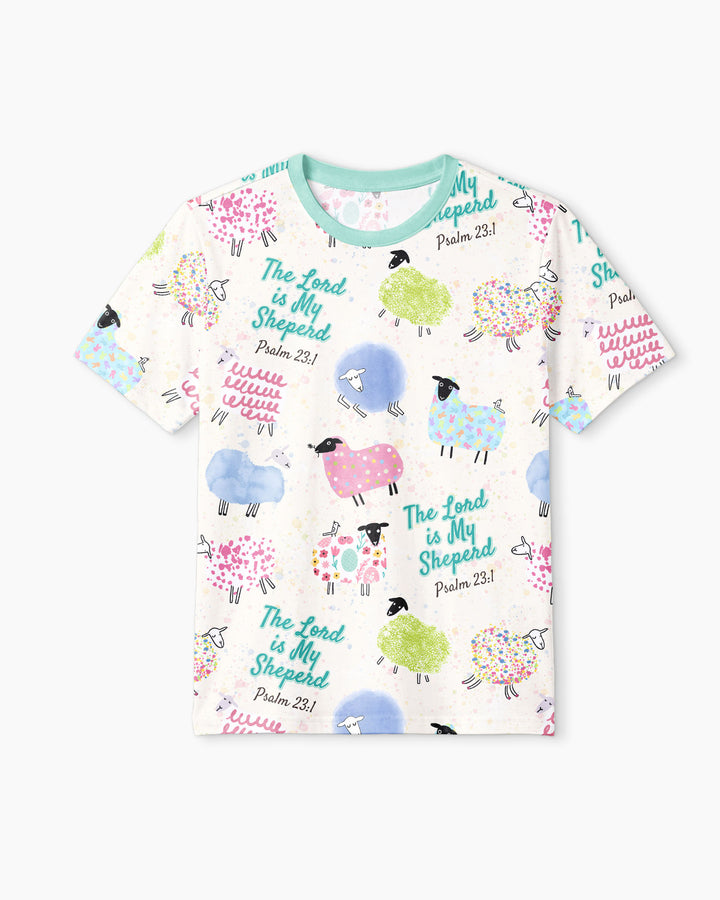 The Lord Is My Shepherd Psalm 23 Bamboo Men Short Sleeve Short Pajama Set