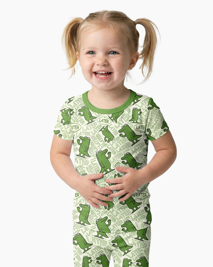See you later, alligator! Bamboo Two Piece Short Sleeve Pajama Set