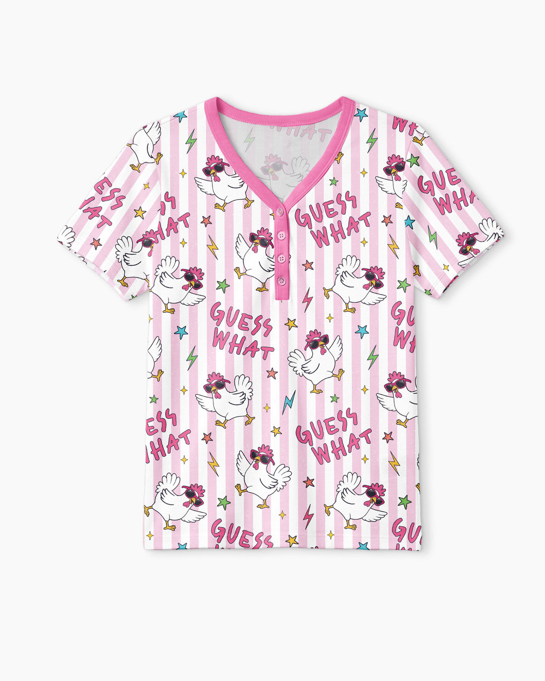 Guess What? Chicken Butt! Bamboo Women Short Sleeve Short Pajama Set