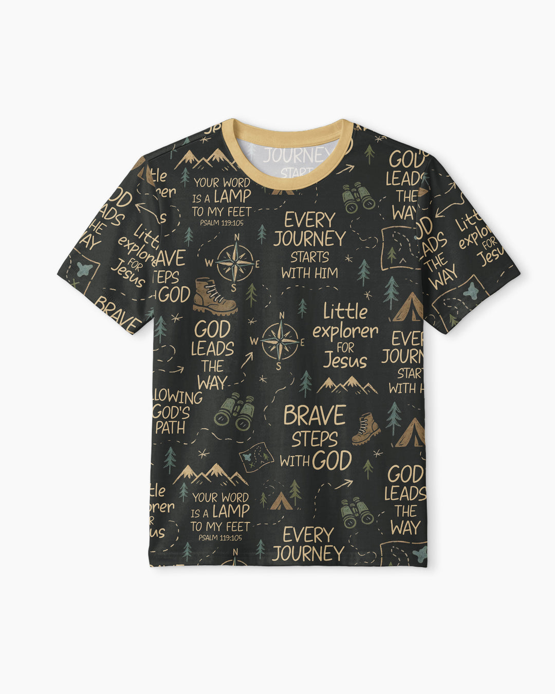 Little Explorer God Leads The Way Bamboo Men Short Sleeve Short Pajama Set
