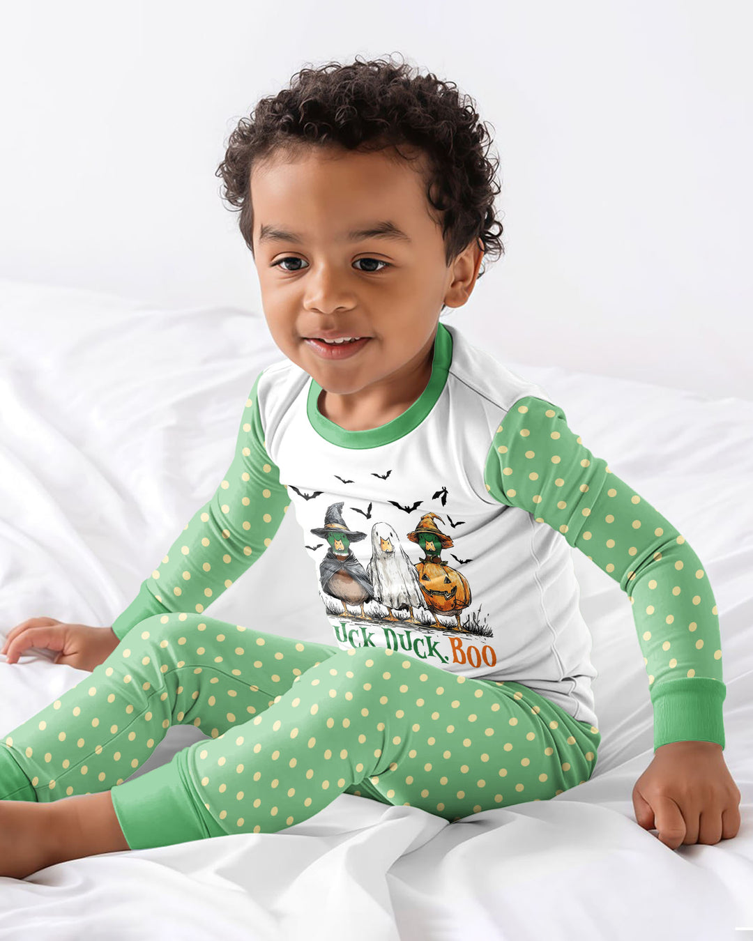 Duck Duck Boo Bamboo Two Piece Long Sleeve Pajama Set