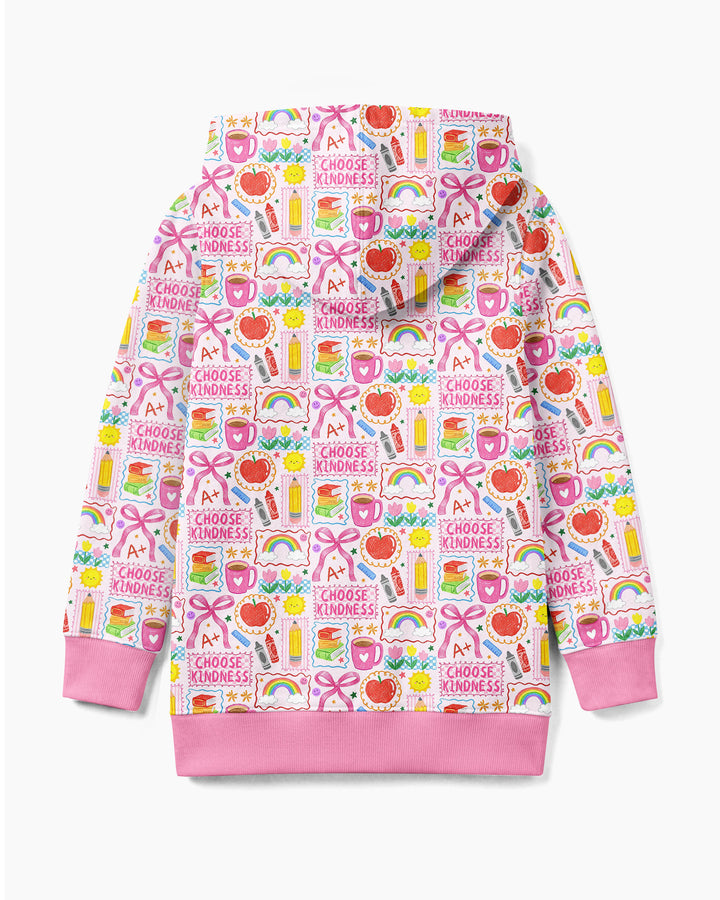 Kindness School Girl Bamboo Zip Hoodie