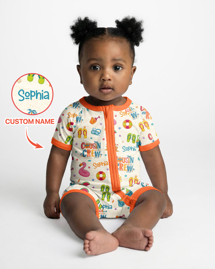 Custom Name Summer 2026 Cousin Crew Bamboo Shorty Zippy