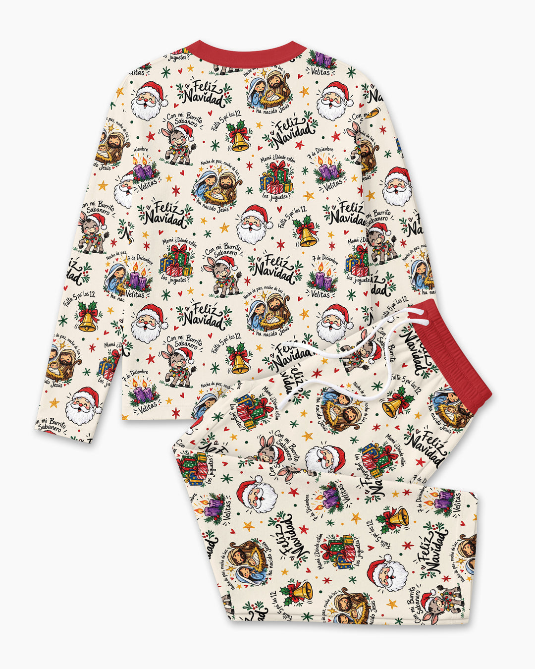 Whimsical Feliz Navidad Christmas Bamboo Men's Pajama Set