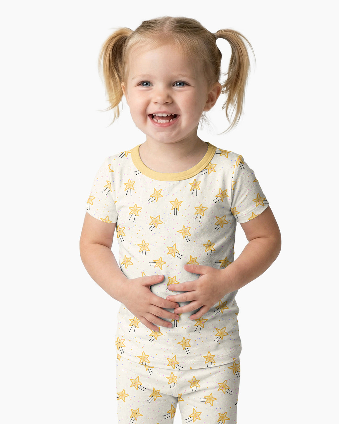 Happy Little Stars Family Matching Bamboo Two Piece Short Sleeve Pajama Set