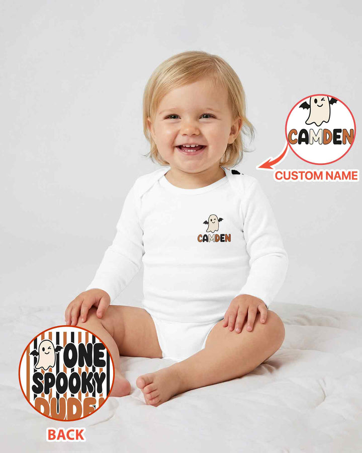 Personalized One Spooky Dude Bamboo Bodysuit