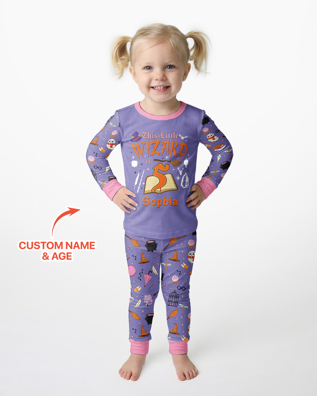 Personalized Birthday Wizard  Bamboo Two Piece Long Sleeve Pajama Set