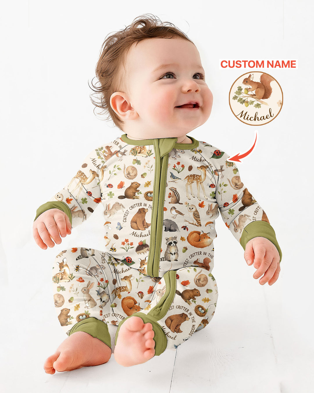 Cutest Critter In The Woods Custom Name Bamboo Convertible Zippy