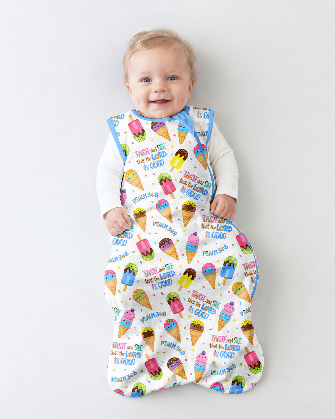 Jesus Summer Ice Cream Taste and See That The Lord Is Good Bamboo Sleep Bag