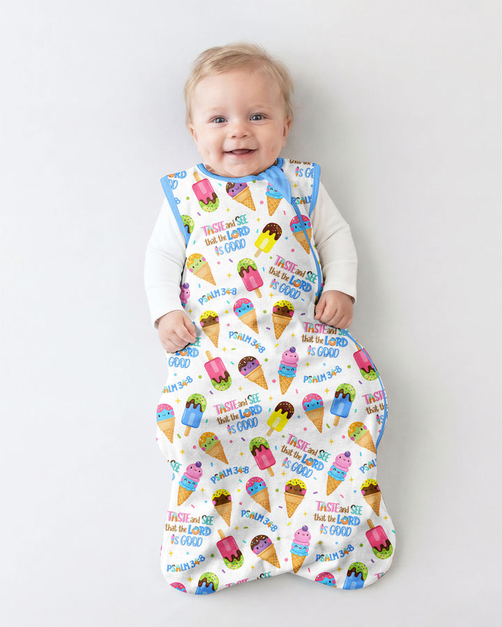 Jesus Summer Ice Cream Taste and See That The Lord Is Good Bamboo Sleep Bag