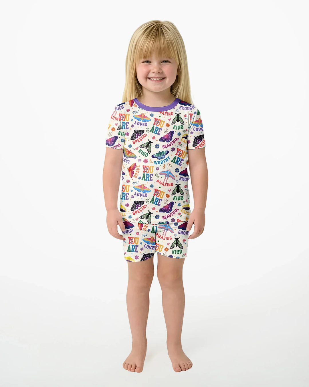 Proud Wings Family Matching Bamboo Two Piece Short Sleeve Shorts Pajama Set