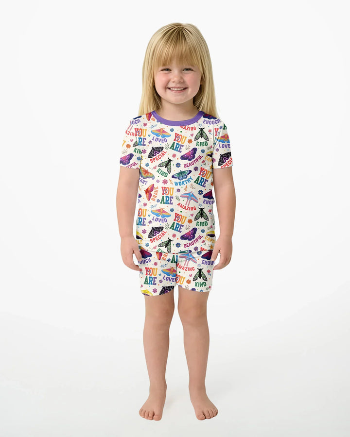Proud Wings Family Matching Bamboo Two Piece Short Sleeve Shorts Pajama Set