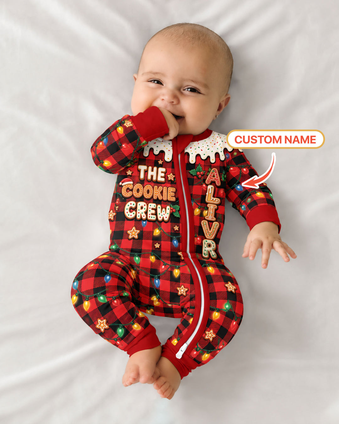 The Cookie Crew Custom Gingerbread Letter Bamboo Convertible Zippy