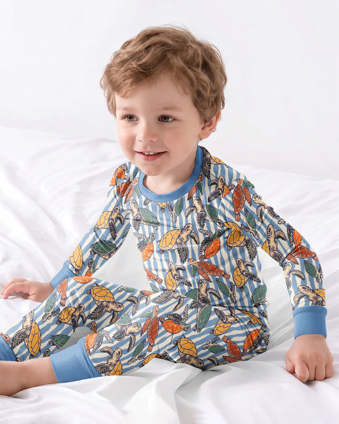 Turtle Bay Family Matching Bamboo Two Piece Long Sleeve Pajama Set