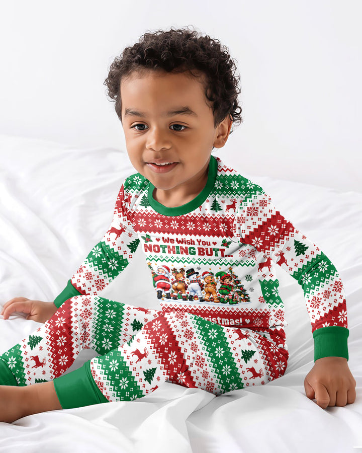 We Wish You Nothing Butt A Merry Christmas Bamboo Two Piece Long Sleeve Pajama Set