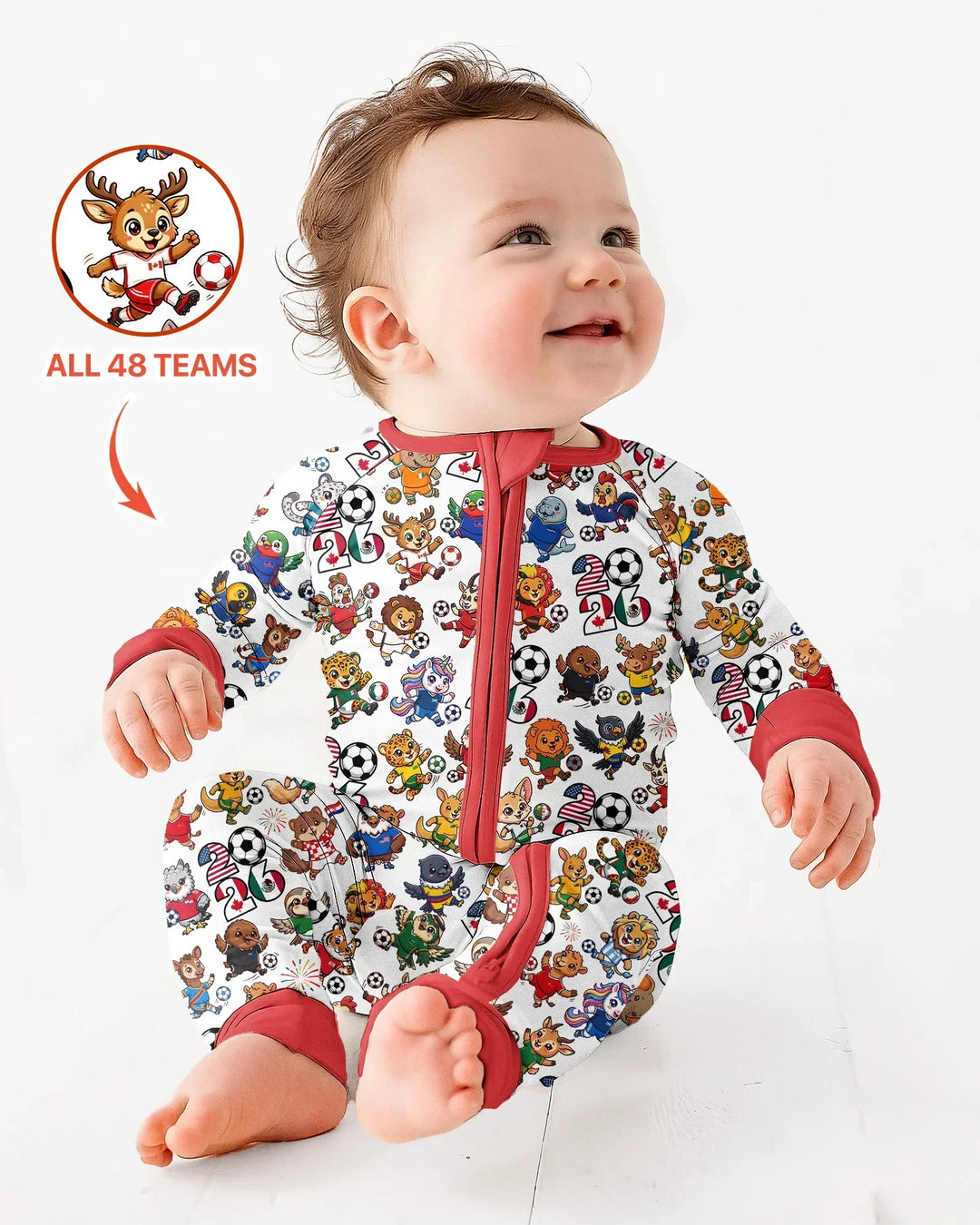 Kawaii Animals Soccer Tour 2026 Family Matching Bamboo Convertible Zippy