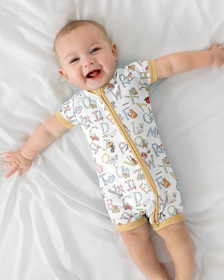 ABC Whimsy Bamboo Shorty Zippy